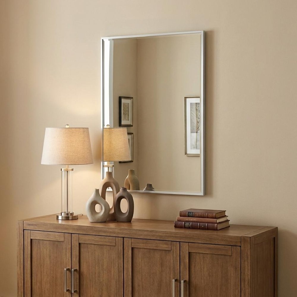 36" Silver Metal Accent Mirror