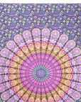 80" X 56" Purple Pink And Yellow Mandala Cotton Hanging Tapestry