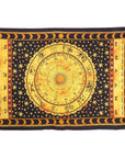 80" X 56" Black Red And Yellow Cotton Hanging Tapestry