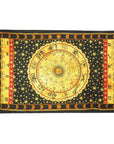 80" X 56" Black Red And Yellow Cotton Hanging Tapestry