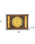80" X 56" Black Red And Yellow Cotton Hanging Tapestry