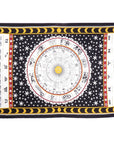 80" X 56" Black White And Yellow Cotton Hanging Tapestry