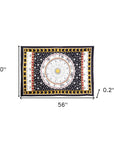 80" X 56" Black White And Yellow Cotton Hanging Tapestry