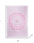 80" X 56" Pink And White Mandala Cotton Hanging Tapestry