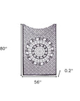 80" X 56" Black And White Mandala Cotton Hanging Tapestry