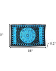 80" X 56" Black And Blue Cotton Hanging Tapestry
