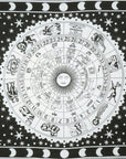 80" X 56" Black And White Cotton Hanging Tapestry