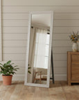 Brushed White Wooden Mirror