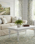 47" White Solid Wood Coffee Table