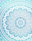 92" X 84" Sea Green And White Mandala Cotton Hanging Tapestry