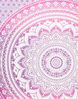 92" X 84" Pink And White Mandala Cotton Hanging Tapestry