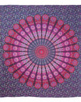 92" X 84" Pink Red And Purple Mandala Cotton Hanging Tapestry
