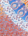 92" X 84" Orange Blue And Yellow Mandala Cotton Hanging Tapestry