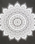 92" X 84" Black And White Mandala Cotton Hanging Tapestry