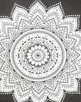 92" X 84" Black And White Mandala Cotton Hanging Tapestry