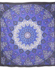 92" X 84" Purple Black And White Mandala Cotton Hanging Tapestry