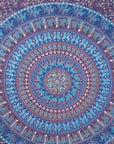 92" X 84" Sky Blue And Purple Mandala Cotton Hanging Tapestry