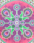 88" X 84" Green Pink And White Floral Cotton Hanging Tapestry