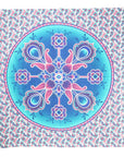 88" X 84" Pink Sky Blue And White Floral Cotton Hanging Tapestry