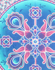 88" X 84" Pink Sky Blue And White Floral Cotton Hanging Tapestry