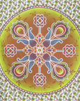 88" X 84" Green White And Yellow Floral Cotton Hanging Tapestry