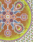88" X 84" Green White And Yellow Floral Cotton Hanging Tapestry