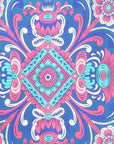 88" X 84" Blue Red And White Floral Cotton Hanging Tapestry