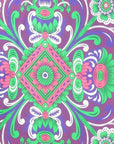88" X 84" Pink Green And White Floral Cotton Hanging Tapestry