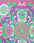 88" X 84" Pink Green And White Floral Cotton Hanging Tapestry