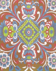 88" X 84" Green Red And White Floral Cotton Hanging Tapestry
