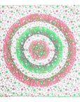 88" X 84" Green Red And White Floral Cotton Hanging Tapestry