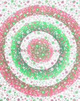 88" X 84" Green Red And White Floral Cotton Hanging Tapestry