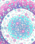 88" X 84" Pink Blue And White Floral Cotton Hanging Tapestry