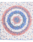 88" X 84" Blue White And Orange Floral Cotton Hanging Tapestry