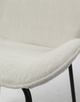 Set of Two White and Black Upholstered Fabric Dining Side Chairs