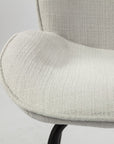Set of Two White and Black Upholstered Fabric Dining Side Chairs