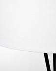 66" Black Tripod Floor Lamp With White Fabric Drum Shade