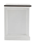24" White and Brown Three Drawer Wood Nightstand