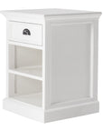 24" White Solid Wood Distressed One Drawer Nightstand