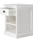 24" White Solid Wood Distressed One Drawer Nightstand