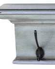 28" Black And Blue Solid Wood Four Hook Wall Mount Coat Rack