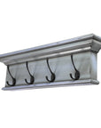 28" Black And Blue Solid Wood Four Hook Wall Mount Coat Rack