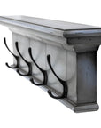 28" Black And Blue Solid Wood Four Hook Wall Mount Coat Rack