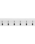 39" Classic White Wood Six Hook Hanging Coat Rack