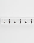 39" Classic White Wood Six Hook Hanging Coat Rack