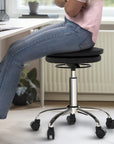 Black and Silver Adjustable Height Swivel Rolling Office Chair