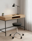 Black and Silver Adjustable Height Swivel Rolling Office Chair