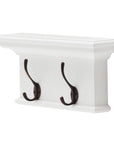 Classic White Two Hook Hanging Coat Rack