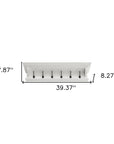 Classic White Wood Wide Six Hook Coat Rack
