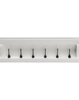 Classic White Wood Wide Six Hook Coat Rack